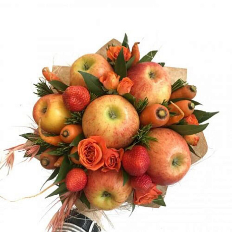 Корзина с фруктами Яблочно-морковный фреш 20 см - Фото 1