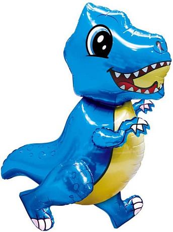 Ходячая фигура шар Маленький динозавр синий 76 см - Фото 1