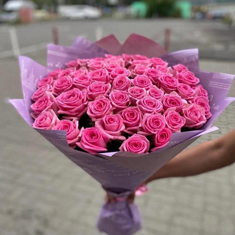 45 розовых роз - Фото 1