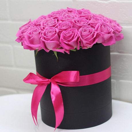 29 Роз в шляпной  коробке №162 - Фото 1