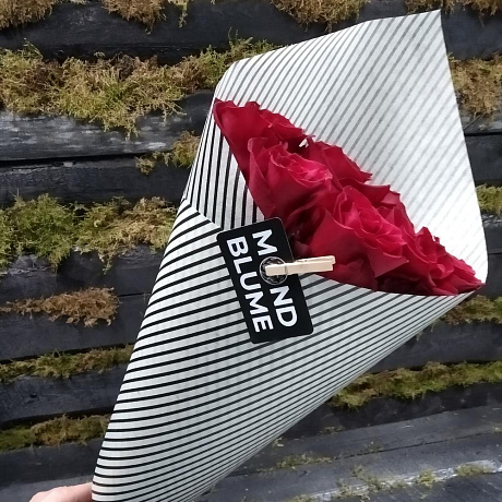 Букет  Моно из 9 роз - Фото 1