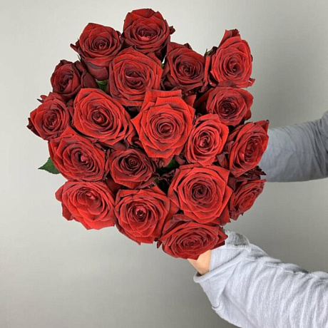 19 красных роз 60 см - Фото 1