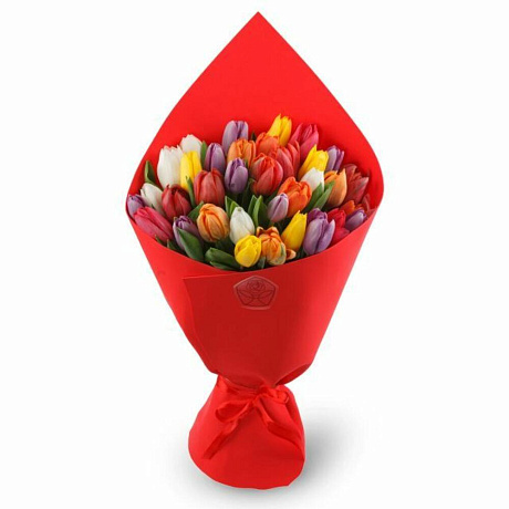 Букет из тюльпанов Пора любви (макси) №160 - Фото 1