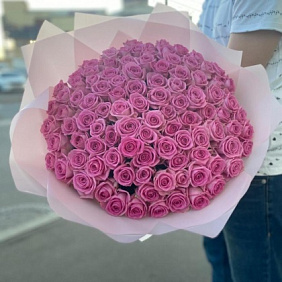 Букет из 101 розовой розы №164