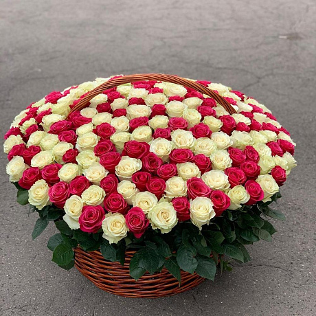 Корзина из эквадорских роз №161 - Фото 1
