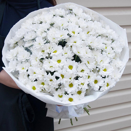 Букет из 15 белых хризантем №2 - Фото 1