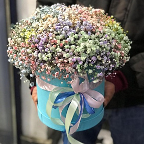 Цветы в коробке "Радуга"