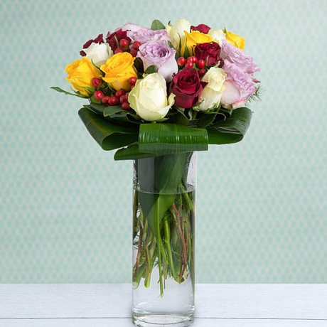 23 разноцветных розы - Фото 1