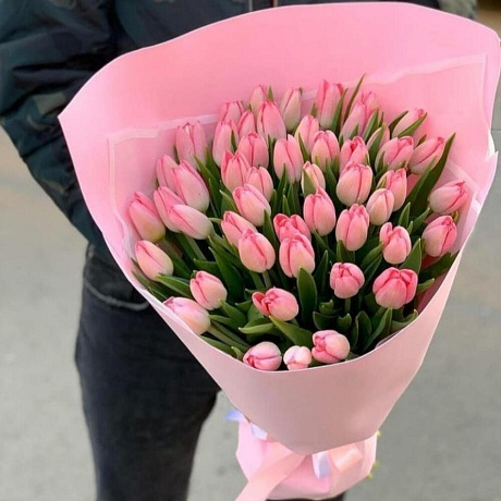 Букет Тюльпаны розовые - Фото 1