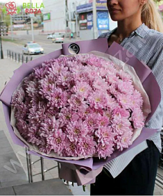 Букет 25 Розовых Хризантем