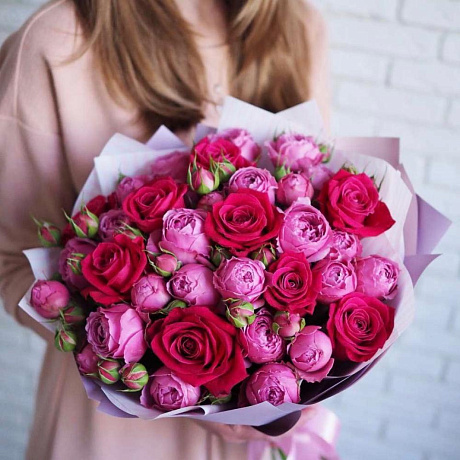 Букет из пионовидной розы №164 - Фото 1