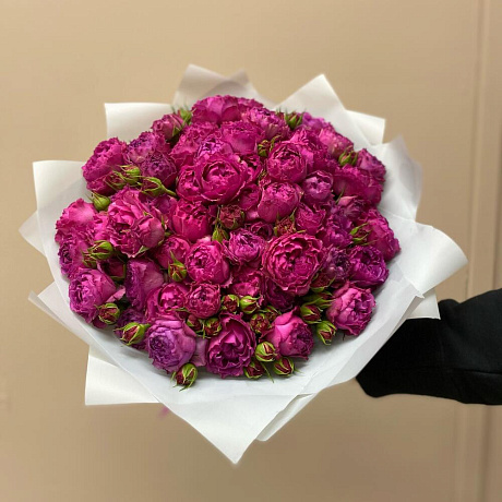 Букет из кустовых пионо видных роз - Фото 1