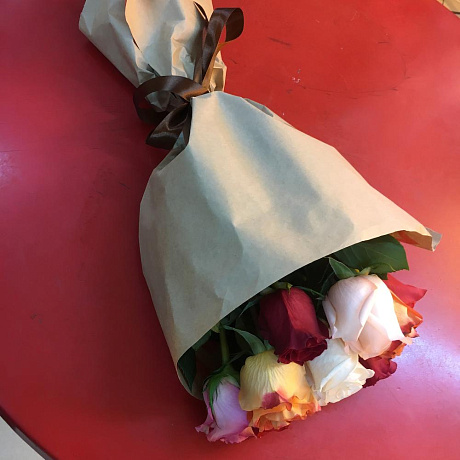 Розы в крафте №161 - Фото 1