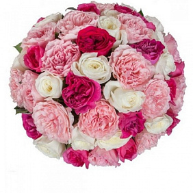 Букет из 55 пионовидных роз