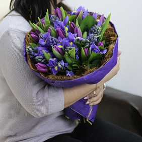 Букет цветов "Цвет настроения синий" №163