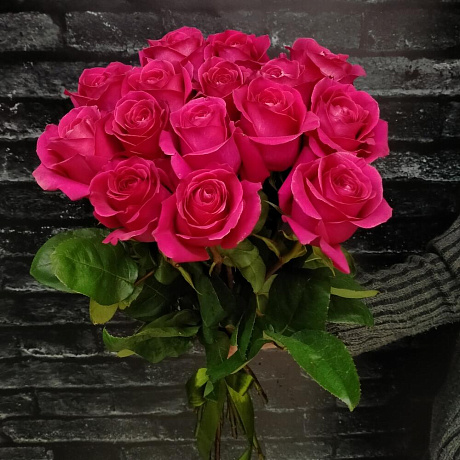 Моно-букет из 15 роз Пинк-Флойд - Фото 1