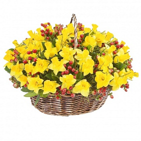 Корзина Нарциссы и Хиперикум