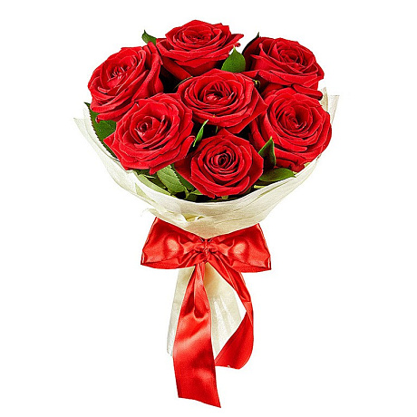 Букет из 7 красных роз №162 - Фото 1