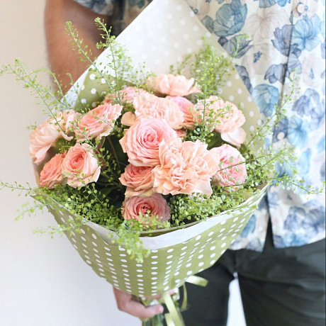 Букет цветов Клубника со сливками №163 - Фото 1