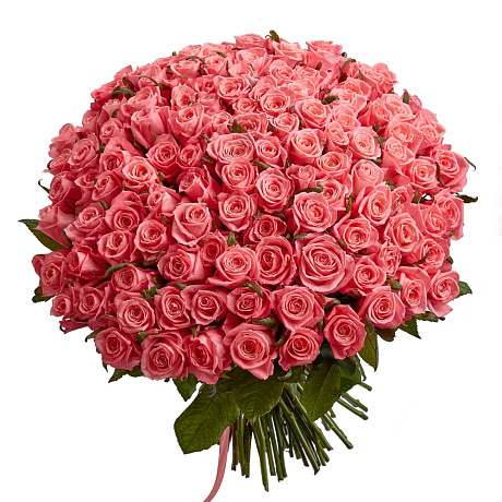 Букет 151 персиково-розовая роза 60 см - Фото 1