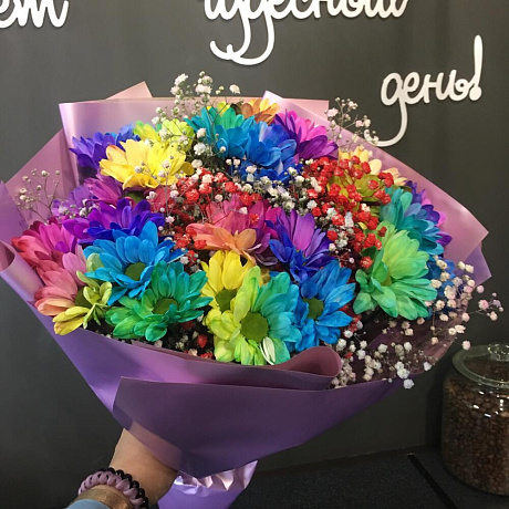 Букет цветов Радуга №188 - Фото 1