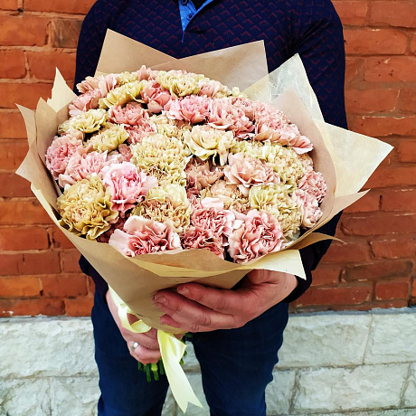 Букет гвоздик Пастель - Фото 1