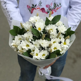 Хризантемы Белая. Колоски Пшеницы. N181