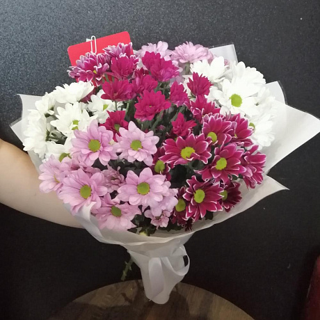 Букет кустовых хризантем №163 - Фото 1