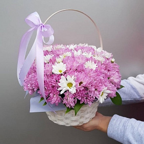 Корзина с хризантемой №161
