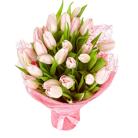 Букет розовых тюльпанов Ранняя весна - Фото 1