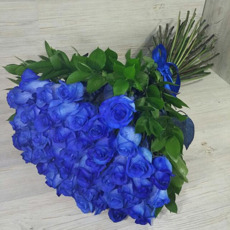 Букет из синих роз №160 - Фото 1