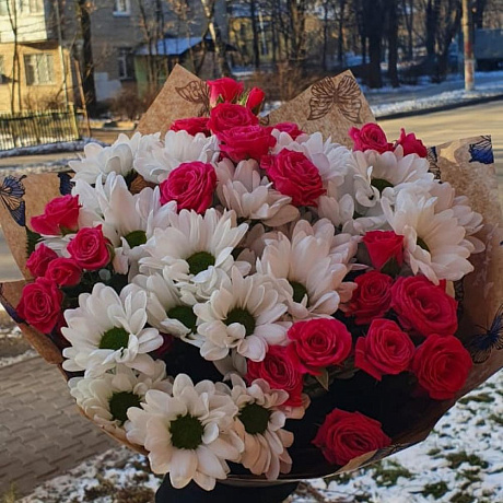 Букет цветов Малинка №165 - Фото 1