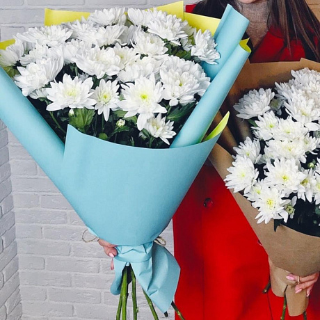 Букет из белых хризантем №164 - Фото 1