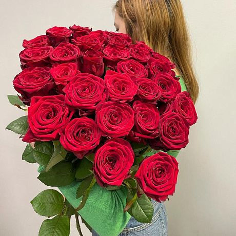 Букет красных роз 70см - Фото 1
