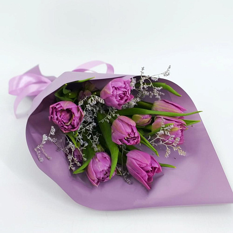 Букет-комплимент из пионовидных тюльпанов Дабл Прайс - Фото 1