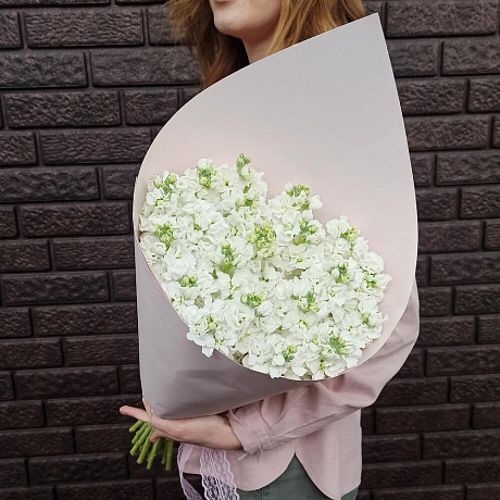 Букет из белоснежной маттиолы - Фото 1