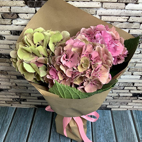 Букет с гортензиями №201 - Фото 1