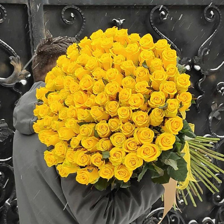 Букет желтых роз 101 - Фото 1
