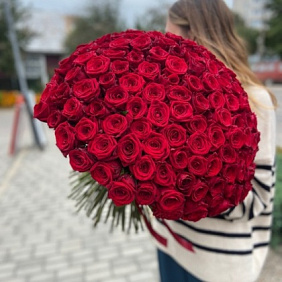 Букет из 151 красной розы 60 см