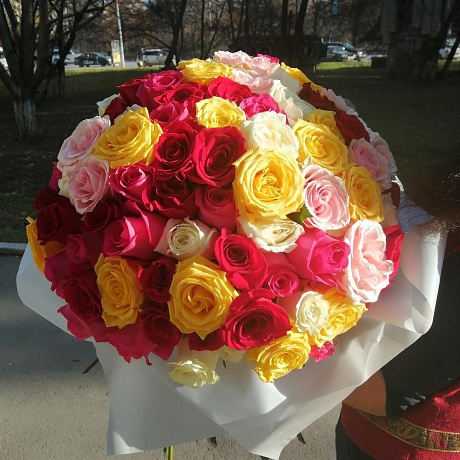 101 роза в упаковке №163 - Фото 1