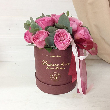 Пионовидные розы в коробочке №161 - Фото 1