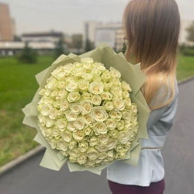Букет 101 белая роза №192