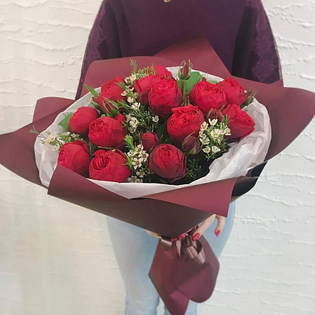 Букет из Пионовидных роз №161 - Фото 1