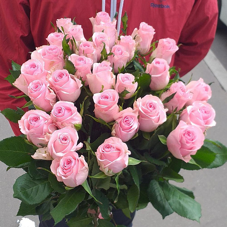19 розовых роз - Фото 1
