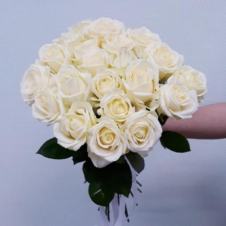 19 белых роз 60 см - Фото 1
