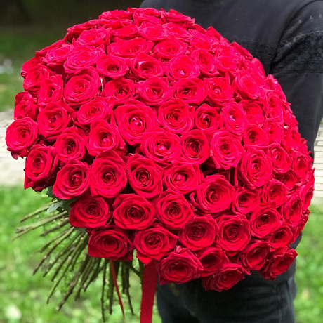 Букет 101 красная роза №193 - Фото 1