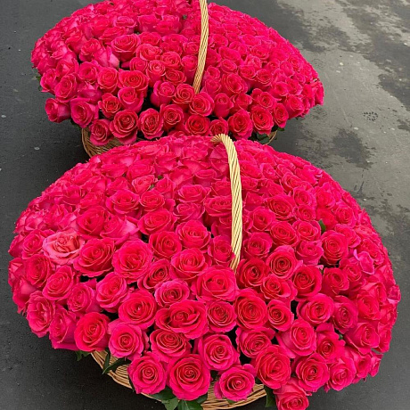 Корзина из 201 розы - Фото 1