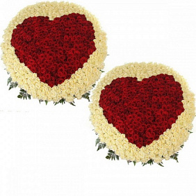 1001 роза "Два сердца"