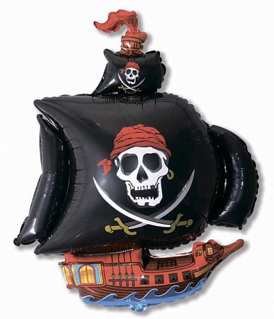 Фигура шар Пиратский корабль черный 104 см - Фото 1