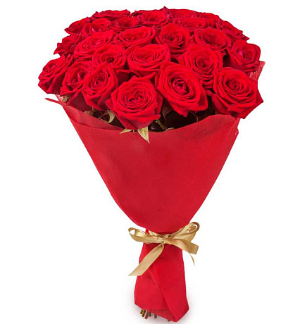 Букет из 21 красной розы №160 - Фото 1